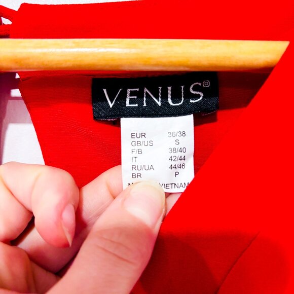 VENUS Red Sleeveless Romper Lace Up Front | Casual Summer | Small * - Picture 6 of 6